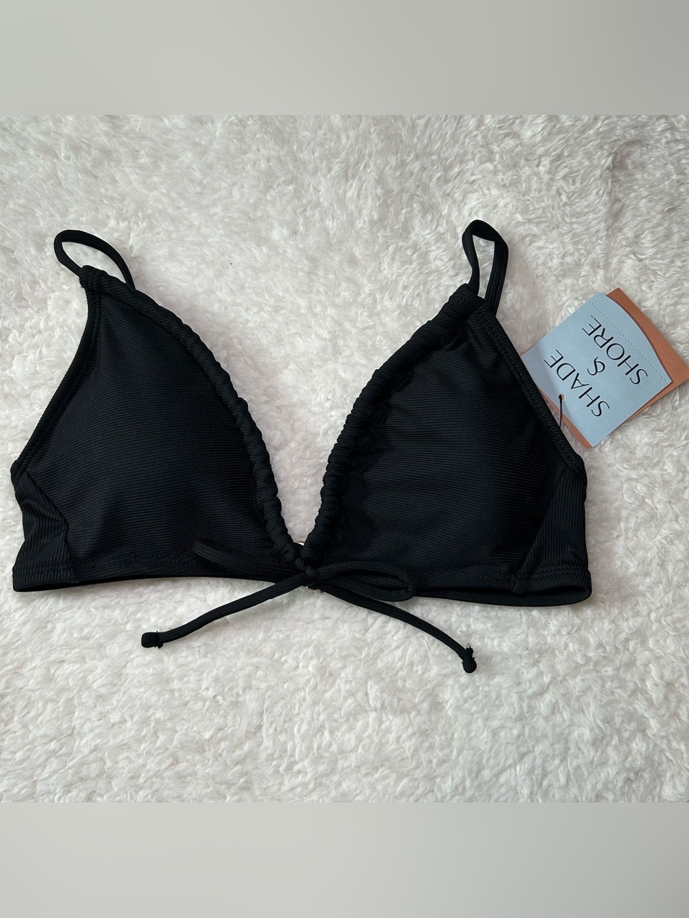 Shade & Shore Women’s Ribbed Triangle Bikini Top XS NEW